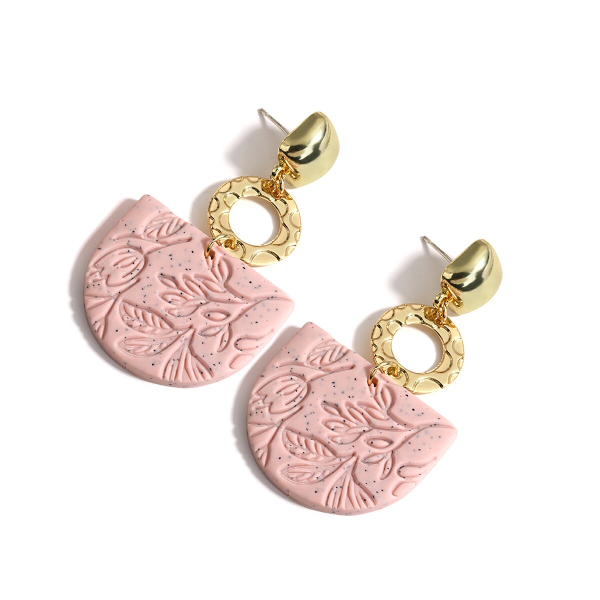AENSOA Multiple Fashion Handmade Polymer Clay Earrings Multicolor Geometric Round Circle Flowers Drop Pendant Layered Earrings daiiibabyyy
