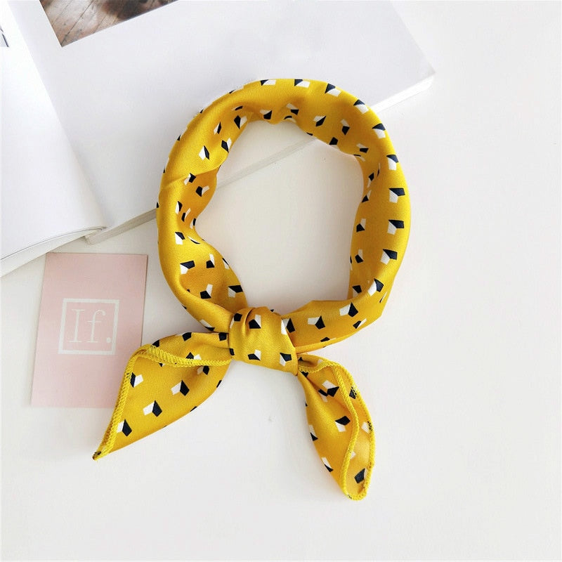 50*50cm Square Silk Scarf Women Headband Fashion Print Hair Scarf Neck Scarfs Office Hair Band Hand Kerchief Female Bandana daiiibabyyy