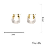 AENSOA Trendy Hyperbole Transparent Resin Geometric U Shape Golden Copper Earrings for Women Punk Clear Green Acrylic Earrings daiiibabyyy