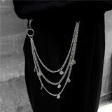 2022 Trendy Punk Silver Color Multilayer Chain Boy Girls Waist Pants Chain Hip hop Portrait Pendant Trousers Keys Chain Jewelry daiiibabyyy