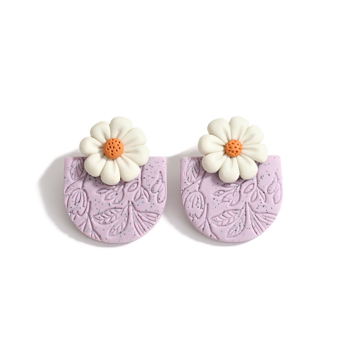 AENSOA Multiple Fashion Handmade Polymer Clay Earrings Multicolor Geometric Round Circle Flowers Drop Pendant Layered Earrings daiiibabyyy