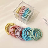 50/100 Pcs/Bag Women Girls Colors Soft 5 cm Scrunchies Elastic Hair Band Lady Lovely Solid Rubber Bands Female Hair Accessories daiiibabyyy
