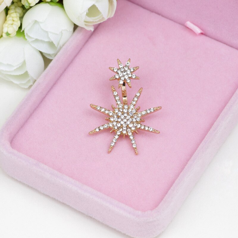 Beautiful Shiny Star Hanging Earrings for Women Statement Fashion Funny Female Earring Sparkle Crystal Star Geometry Jewelry Za daiiibabyyy