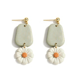AENSOA Multiple Fashion Handmade Polymer Clay Earrings Multicolor Geometric Round Circle Flowers Drop Pendant Layered Earrings daiiibabyyy