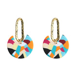 AENSOA Multiple Fashion Handmade Polymer Clay Earrings Multicolor Geometric Round Circle Flowers Drop Pendant Layered Earrings daiiibabyyy