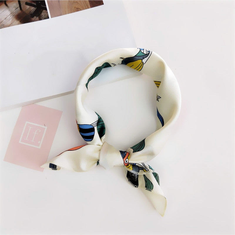 50*50cm Square Silk Scarf Women Headband Fashion Print Hair Scarf Neck Scarfs Office Hair Band Hand Kerchief Female Bandana daiiibabyyy