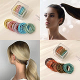 50/100 Pcs/Bag Women Girls Colors Soft 5 cm Scrunchies Elastic Hair Band Lady Lovely Solid Rubber Bands Female Hair Accessories daiiibabyyy