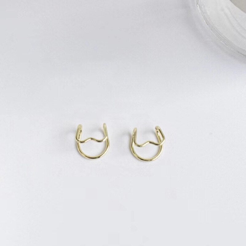 3 Pcs Fashion Simple Smooth Ear Cuffs Clip Earrings for Women No Piercing Fake Cartilage Earring Jewelry Gifts Cross Earrings daiiibabyyy