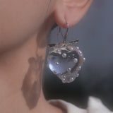 S925 New Crystal Pearl Transparent Strawberry Earrings Geometric Fruite Earring For Women Girls Travel Jewelry HUANZHI 2022 daiiibabyyy