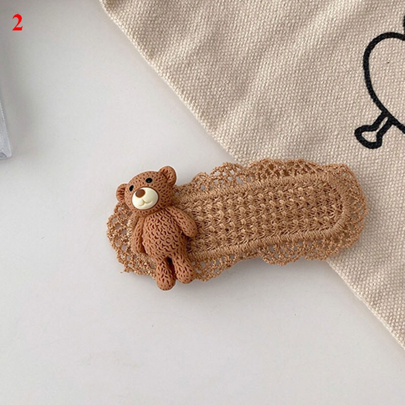 Cartoon Knitted Hairpins Top Clip Handmade Barrettes Girls Cute Bear Hairclips Autumn Hair Accessories Korean Style Headdress daiiibabyyy