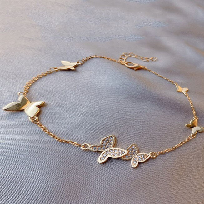 Bracelet for Women Light Luxury Fashion Crystal Butterfly Bracelet Sweet Girl Student Style Jewelry Accessories daiiibabyyy