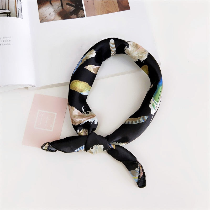 50*50cm Square Silk Scarf Women Headband Fashion Print Hair Scarf Neck Scarfs Office Hair Band Hand Kerchief Female Bandana daiiibabyyy