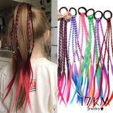 Baby Girls Rainbow Color Elastic Hair Bands For Women Children Cute Kids Ponytail Holder Rubber Rope Headband Hair Accessories daiiibabyyy
