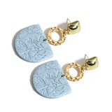 AENSOA Multiple Fashion Handmade Polymer Clay Earrings Multicolor Geometric Round Circle Flowers Drop Pendant Layered Earrings daiiibabyyy