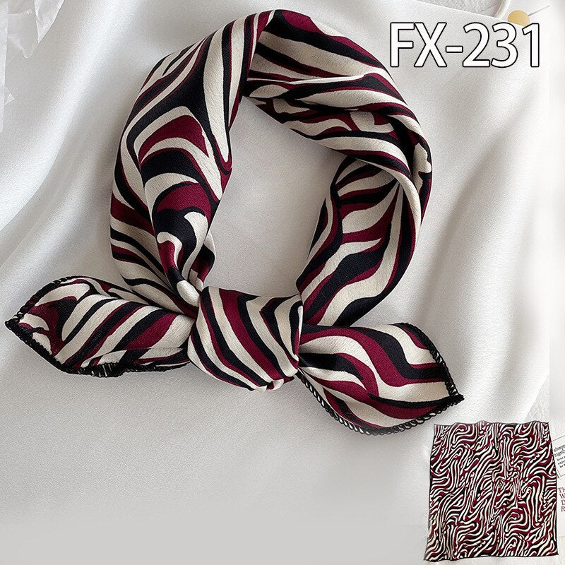 50x50cm Square Silk Hair Scarf Women Headband Fashion Print Neck Scarfs Office Hair Band Hand Kerchief Female Bandana daiiibabyyy