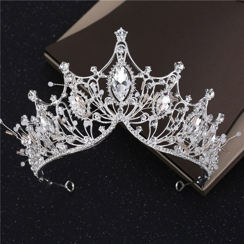 Baroque Wedding Bridal Jewelry Sets Gold Silver Color Tiaras Crowns Zirconia Jewelry Necklace Sets for Women Indian Jewelry Set daiiibabyyy
