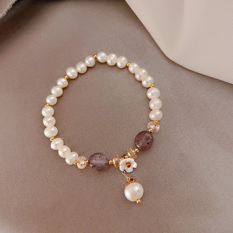 Bracelet for Women Fashion Sweet Pearl Crystal Bracelet Women's Simple Geometric Bracelet Jewelry Accessories Wholesale daiiibabyyy
