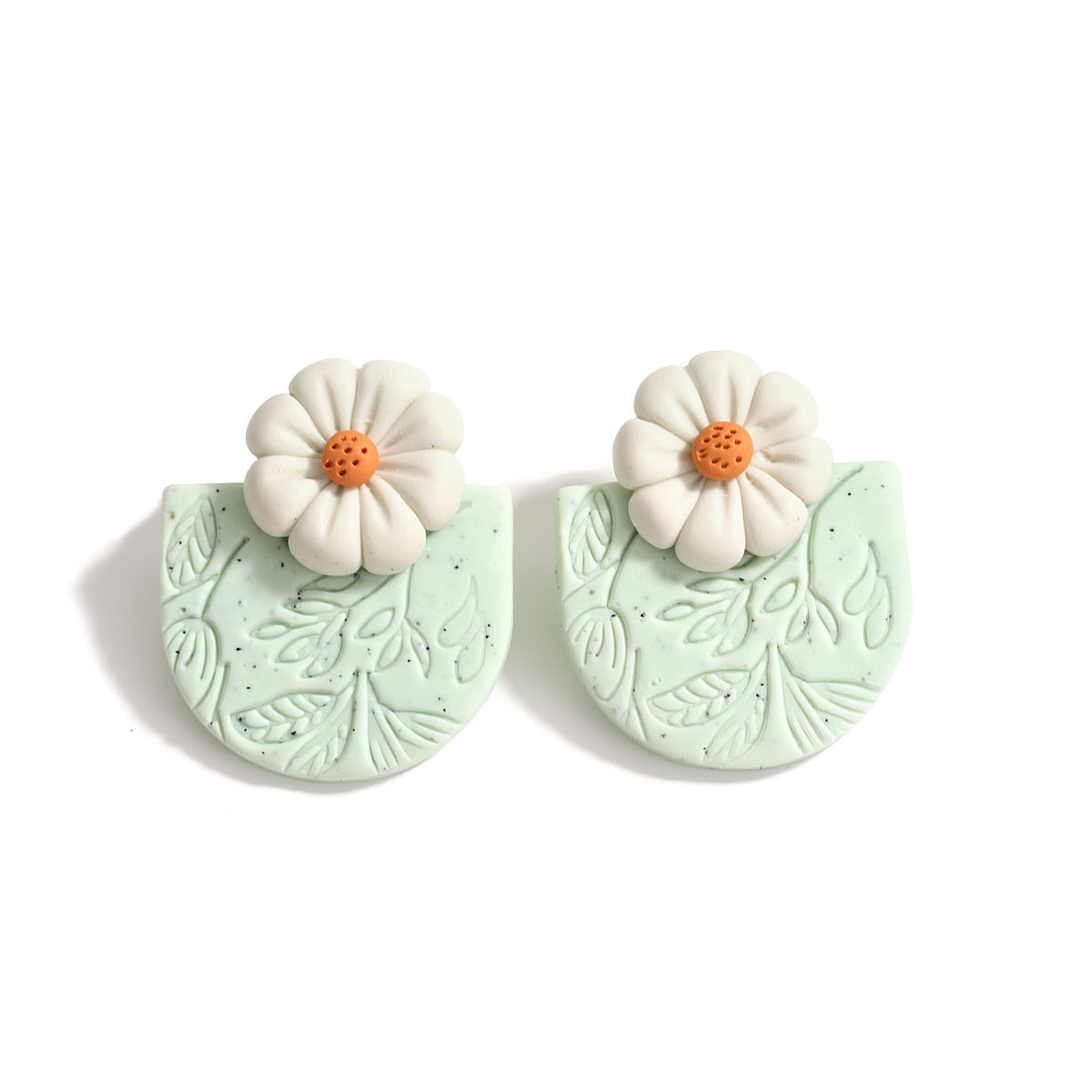 AENSOA Multiple Fashion Handmade Polymer Clay Earrings Multicolor Geometric Round Circle Flowers Drop Pendant Layered Earrings daiiibabyyy