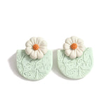 AENSOA Multiple Fashion Handmade Polymer Clay Earrings Multicolor Geometric Round Circle Flowers Drop Pendant Layered Earrings daiiibabyyy