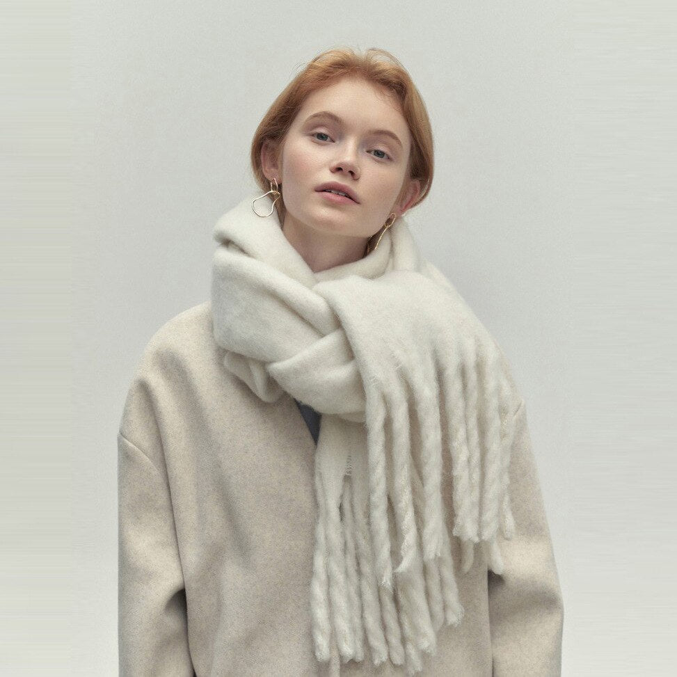 230X45CM Comes with A Warm Atmosphere Scarves Winter Solid Color Cashmere Natural Scarves Women Soft Waxy Warm Long Scarves daiiibabyyy