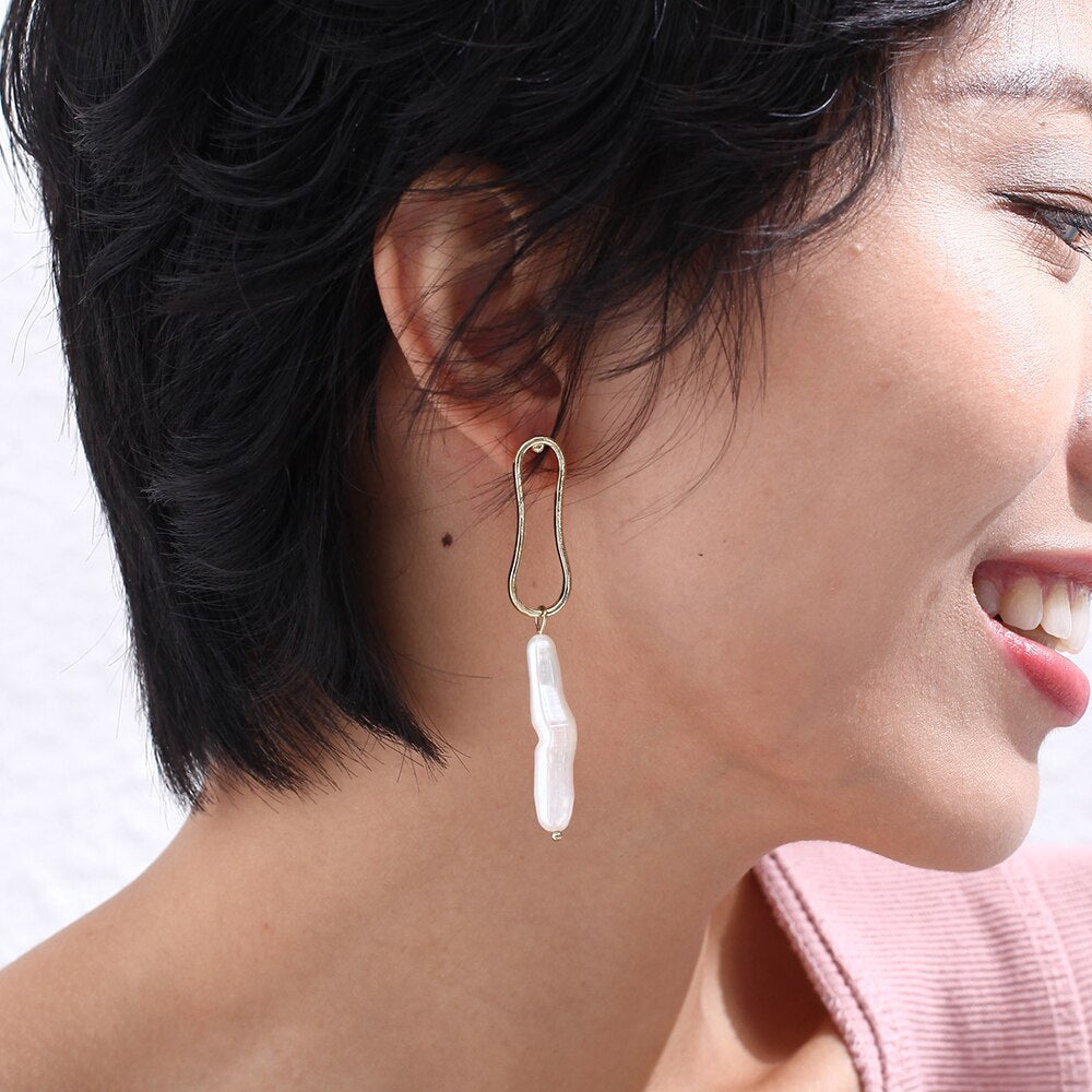 Women's Jewelry Hanging Fashion Earrings Simple Unusual Things Asymmetric Dangle Pendientes Geometry Ear Decoration Accessories daiiibabyyy