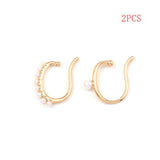 3Pcs/Set Pearl Zircon Clip on Earrings Ear Cuffs Stackable Earrings for Women NO Pierced Cartilage Earring Earcuffs Accessories daiiibabyyy
