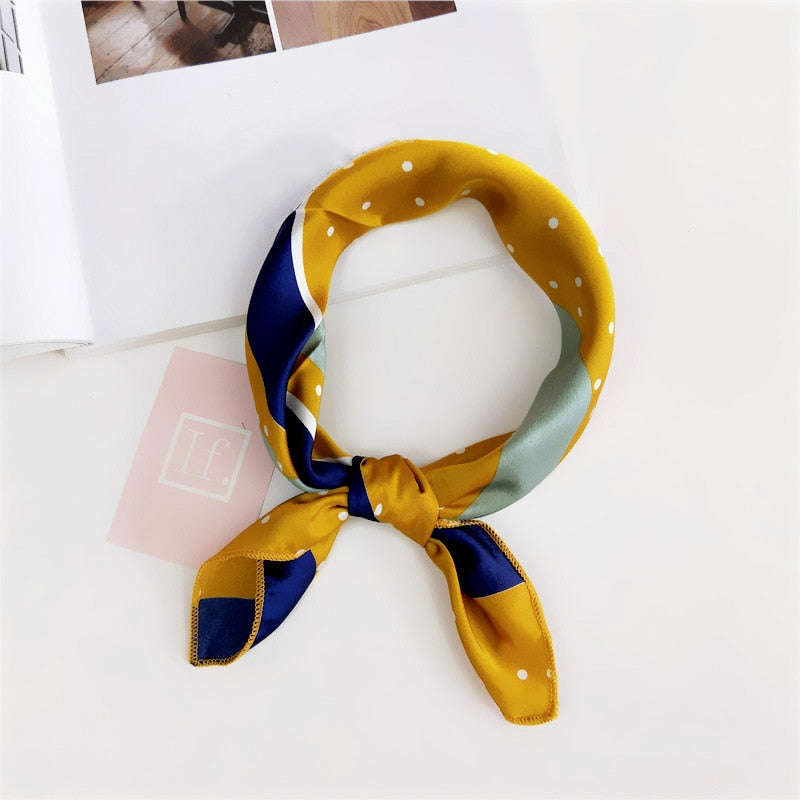 50*50cm Square Silk Scarf Women Headband Fashion Print Hair Scarf Neck Scarfs Office Hair Band Hand Kerchief Female Bandana daiiibabyyy