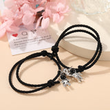 2pcs Star Moon Magnetic Couple Bracelet Set for Men Women Trendy Handmade Rope Chain Friendship Bracelet Adjustable Jewelry daiiibabyyy