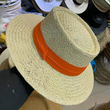 Daiiibabyyy Summer Hat Flat Top Straw Hat Women's Sun Hat Raffia Straw Hat Beach Vacation Sun Protection Fisherman Hats for Women 2022
