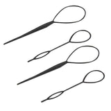 4pcs/setHair Braid Topsy Tail Ponytail Tools Hair Bun Maker Hair Styling Tools Ponytail Creator Plastic Loop Hair Accessories daiiibabyyy