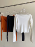 3 Colors Ladies Sexy Single Breasted Hollow Out Cardigan Fall New Female V Neck Long Sleeve Slim Short Knitwear Top