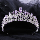 Bridal Crown Headwear Wedding Birthday Crown Headdress Red Rhinestones Retro Luxury Hair Accessories for Female BH
