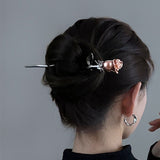 Overlength Gold Rose Flower Hair Stick For Women 2022 Korean Hair Accessories Chic Designer Hanfu Jewlery Hair Clasp Ornaments