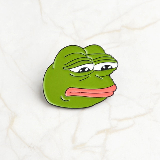 Cartoon Pepe the Frog Meme Enamel Pins Shooting Pyramid Thinking Drinking 11 Styles Animal Brooch Badge Jewelry Gift for Friends daiiibabyyy