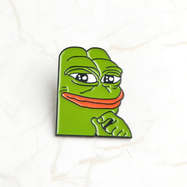 Cartoon Pepe the Frog Meme Enamel Pins Shooting Pyramid Thinking Drinking 11 Styles Animal Brooch Badge Jewelry Gift for Friends daiiibabyyy