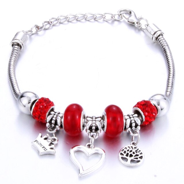 Antique Original Heart-Shaped buena suehe Charm Bracelets For Women Glass Beads Brand Bracelet & Bangle DIY Jewelry Gifts daiiibabyyy