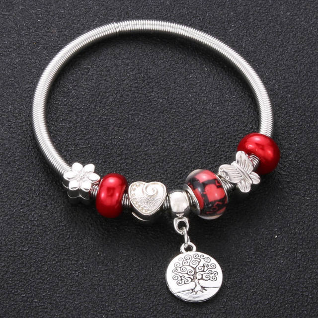 Antique Original Heart-Shaped buena suehe Charm Bracelets For Women Glass Beads Brand Bracelet & Bangle DIY Jewelry Gifts daiiibabyyy