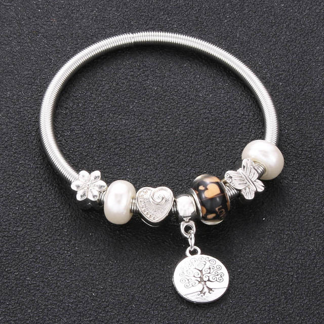 Antique Original Heart-Shaped buena suehe Charm Bracelets For Women Glass Beads Brand Bracelet & Bangle DIY Jewelry Gifts daiiibabyyy