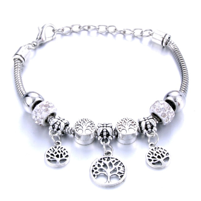 Antique Original Heart-Shaped buena suehe Charm Bracelets For Women Glass Beads Brand Bracelet & Bangle DIY Jewelry Gifts daiiibabyyy