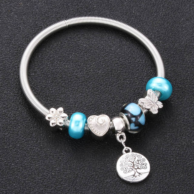 Antique Original Heart-Shaped buena suehe Charm Bracelets For Women Glass Beads Brand Bracelet & Bangle DIY Jewelry Gifts daiiibabyyy