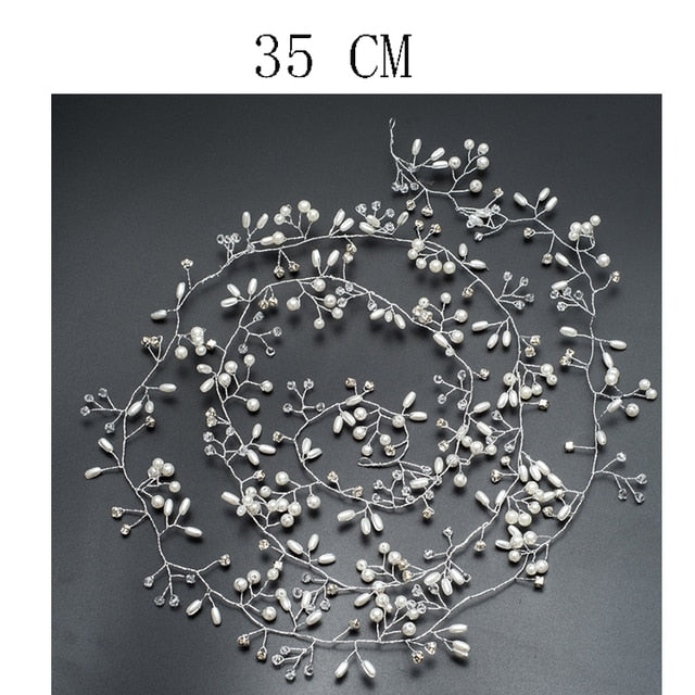 Bridal Wedding Crystal Bride Hair Accessories Pearl Flower Headband Handmade Hairband Beads Decoration Hair Comb For Women daiiibabyyy