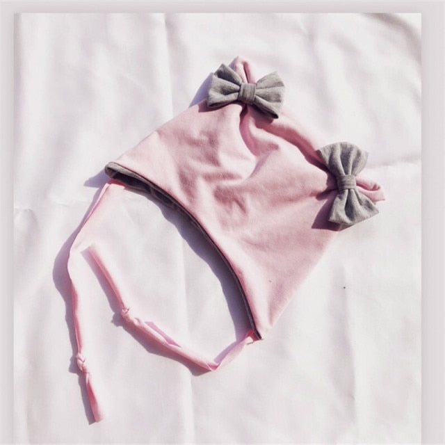 Baby Cotton Hat  Autumn Winter Children's Scarf Hat Sets  Bowknot Ear Baby Girl Boy Warm Beanies daiiibabyyy