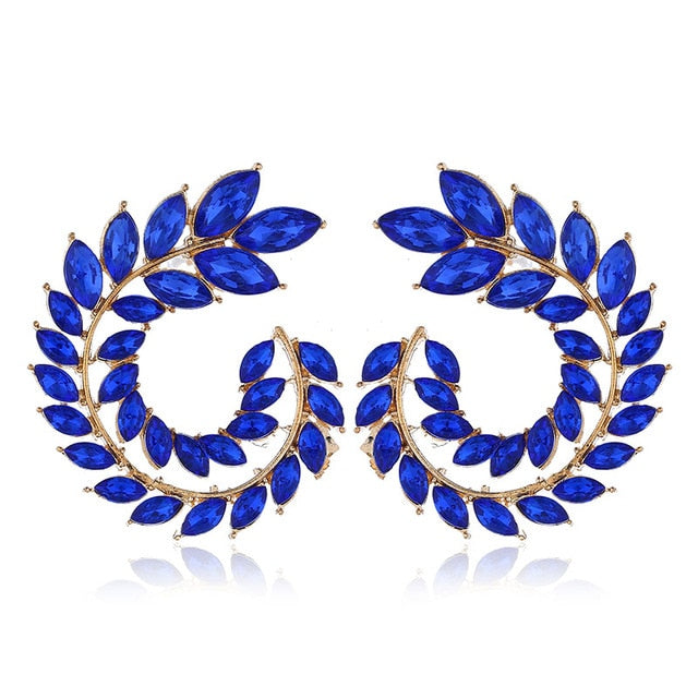 XIYANIKE 10 Colors Rhinestone Statement Earrings  Geometric  Big Round Stud Earrings For Women Crystal Luxury Wedding Gift daiiibabyyy