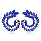 XIYANIKE 10 Colors Rhinestone Statement Earrings  Geometric  Big Round Stud Earrings For Women Crystal Luxury Wedding Gift daiiibabyyy