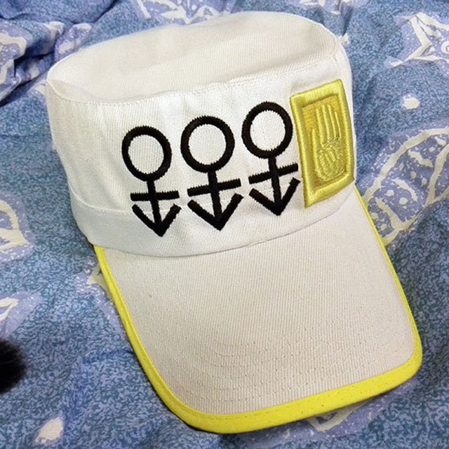 Anime JOJO JoJo's Bizarre Adventure Cosplay Cap Jotaro Kujo Cosplay Accessories Hats Army Military Flatcap Badges Anime Around daiiibabyyy
