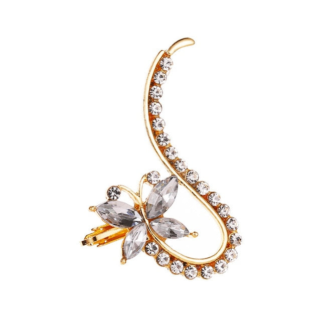 Bohemian NO Piercing Crystal Rhinestone Ear Cuff Wrap Stud Clip Earrings For Women Girl Trendy Earrings Jewelry Bijoux daiiibabyyy