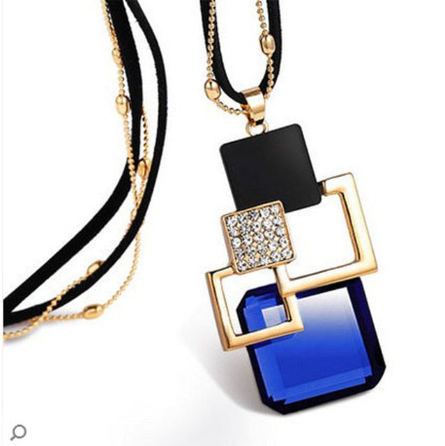 BYSPT Long Necklaces& Pendants for Women Collier Femme Geometric Statement Colar Maxi Fashion Crystal Jewelry Bijoux daiiibabyyy
