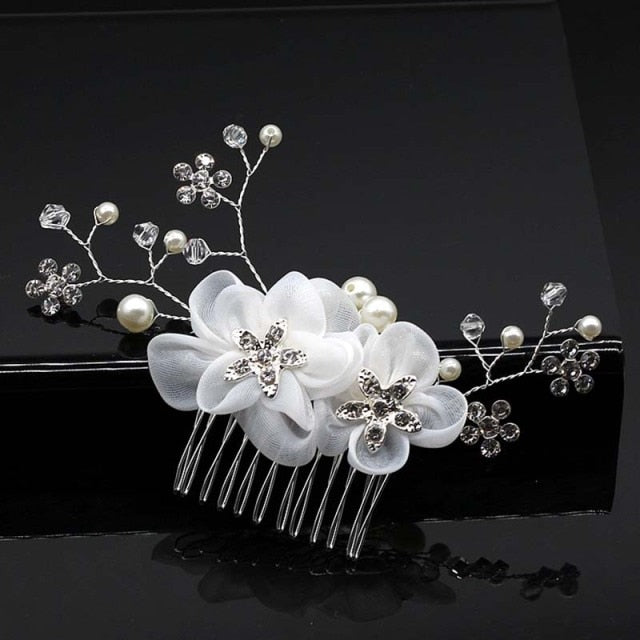 Bridal Hair Accessories Crystal Peals Hair Combs Wedding Hair Clips Accessories Jewelry Handmade Women Hair Ornaments Headpieces daiiibabyyy