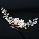 Bridal Hair Accessories Crystal Peals Hair Combs Wedding Hair Clips Accessories Jewelry Handmade Women Hair Ornaments Headpieces daiiibabyyy