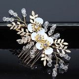 Bridal Hair Accessories Crystal Peals Hair Combs Wedding Hair Clips Accessories Jewelry Handmade Women Hair Ornaments Headpieces daiiibabyyy